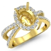 0.75Ct Unique Diamond Engagement Ring 18k Yellow Gold Oval SemiMount Halo Setting - javda.com 