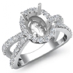0.75Ct Unique Diamond Engagement Ring Platinum 950 Oval SemiMount Halo Setting - javda.com 