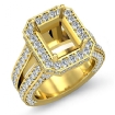 2.52Ct Halo Setting Diamond Engagement Emerald Semi Mount Ring 18k Yellow Gold - javda.com 