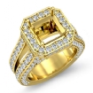 2.52Ct Diamond Engagement Ring Princess Semi Mount Halo Setting 18k Yellow Gold - javda.com 