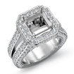 2.52Ct Diamond Engagement Ring Princess Semi Mount Halo Setting Platinum 950 - javda.com 