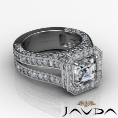 Split Shank Halo Vintage diamond Ring 14k Gold White