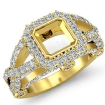 1.4Ct Diamond Engagement Ring Asscher Semi Mount 18k Yellow Gold Halo Setting - javda.com 