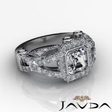 Cross Shank Accent Bridge diamond Ring 18k Gold White