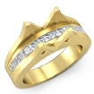 0.85Ct Princess Channel Diamond Engagement Ring 14k Yellow Gold Semi Mount - javda.com 