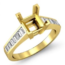 Baguette Channel Diamond Engagement Ring Setting 14k Gold Yellow (0.85Ct. tw.)