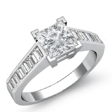 Channel Set Baguette diamond Ring 14k Gold White