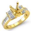 1Ct Diamond Engagement Semi Mount Ring Princess Channel Setting 14k Yellow Gold - javda.com 
