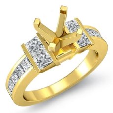 Diamond Engagement Semi Mount Ring Princess Channel Setting 18k Gold Yellow (1Ct. tw.)