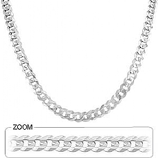 14k White Gold Men's Solid Cuban Chain (8.35mm,24