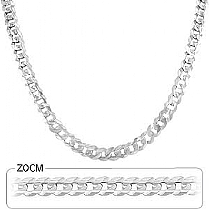 14k White Gold Men's Solid Cuban Chain (6.57mm,24