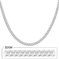 14k White Gold Men's Solid Cuban Chain (4.62mm,24