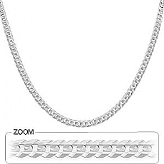 14k White Gold Men's Solid Cuban Chain (3.83mm,24