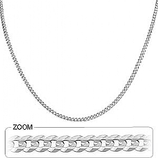 14k White Gold Men's Solid Cuban Chain (3.60mm,24