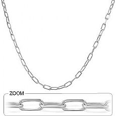 14k White Gold Mens Hip Hop Bullet Chain (3.0mm,24