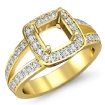 0.55Ct Halo Diamond Engagement Emerald Semi Mount Ring 18k Yellow Gold - javda.com 