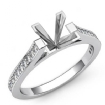 0.25Ct Princess Diamond Engagement Ring Side Stone Setting 14k White Gold - javda.com 