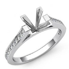 0.25Ct Princess Diamond Engagement Ring Side Stone Setting 14K Gold