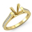0.25Ct Princess Diamond Engagement Ring Side Stone Setting 14k Yellow Gold - javda.com 