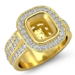 1.65Ct Halo Setting Diamond Engagement Cushion Semi Mount Ring 18k Yellow Gold - javda.com 