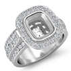1.65Ct Halo Setting Diamond Engagement Cushion Semi Mount Ring 18k White Gold - javda.com 