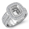 1.65Ct Halo Setting Diamond Engagement Cushion Semi Mount Ring 14k White Gold - javda.com 
