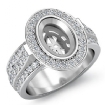 1.65Ct Diamond Engagement Halo Pave Setting Ring Oval Semi Mount 18k White Gold - javda.com 