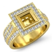 1.65Ct Diamond Engagement Ring Halo Setting 14k Yellow Gold Princess Semi Mount - javda.com 