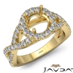 Diamond Engagement Ring Halo Prong Setting 18k Yellow Gold Round Semi Mount 0.9Ct - javda.com 