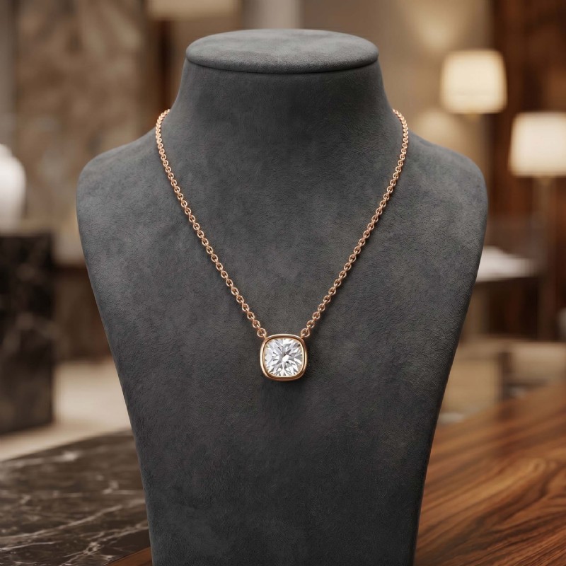  diamond Pendant 14k Rose Gold