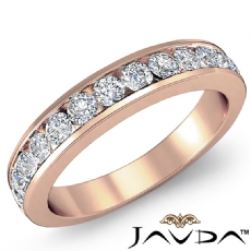 Womens Matching Half Wedding Band Round Diamond 14k Rose Gold  (0.5Ct. tw.)