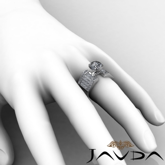 2.62Ct. Princess Invisible Diamond Engagement Ring 14K White Gold Semi Mount