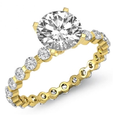 Bar Setting Eternity diamond Ring 14k Gold Yellow