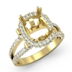 1.53Ct Diamond Engagement Ring Cushion Semi Mount 14k Yellow Gold Halo Setting - javda.com 
