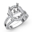 1.53Ct Diamond Engagement Ring Cushion Semi Mount 14k White Gold Halo Setting - javda.com 