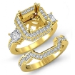 1.1Ct Diamond Engagement 3 Stone Halo Setting Ring Bridal Sets 14k Yellow Gold - javda.com 