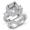 1.1Ct Diamond Engagement 3 Stone Halo Setting Ring Bridal Sets 18k White Gold - javda.com 