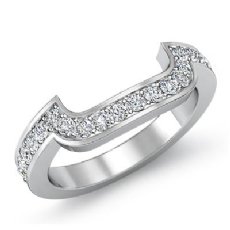 0.45Ct Round Diamond Half wedding Band Matching Set 14k White Gold