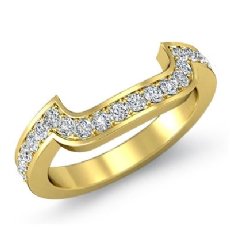 Round Diamond Half wedding Band Matching Set 18k Gold Yellow (0.45Ct. tw.)