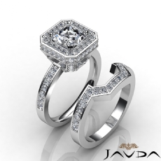 Basket Halo Pave Bridal Set diamond Ring Platinum 950