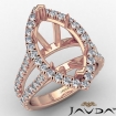 1.05Ct U Split Pave Halo Marquise Semi Mount Diamond Engagement Ring 18k Rose Gold - javda.com 
