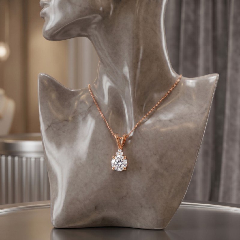  diamond Pendant 18k Rose Gold