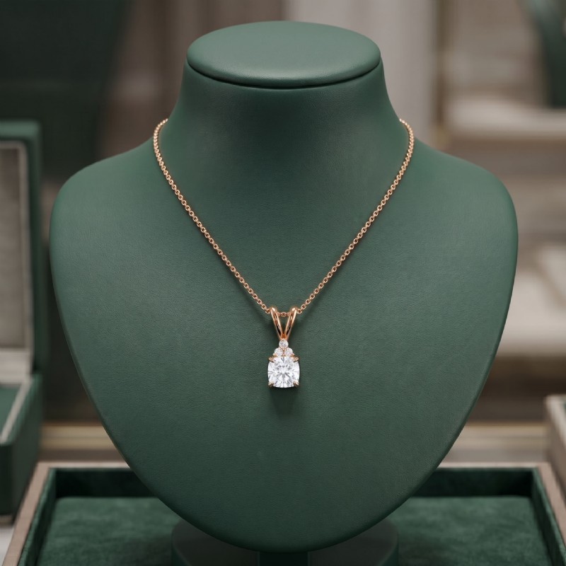  diamond Pendant 14k Rose Gold