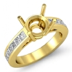 0.5Ct Round Diamond Engagement Ring Channel Set Semi Mount 18k Yellow Gold - javda.com 