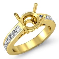 Round Diamond Engagement Ring Channel Set Semi Mount 18k Gold Yellow (0.5Ct. tw.)