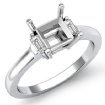 Princess 3 Stone Diamond Engagement Ring 14k White Gold Setting 0.15Ct - javda.com 