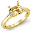Princess 3 Stone Diamond Engagement Ring 18k Yellow Gold Setting 0.15Ct - javda.com 