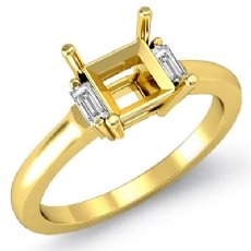 Princess 3 Stone Diamond Engagement Ring 14k Gold Yellow Setting  (0.15Ct. tw.)
