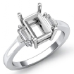 3Stone Diamond Baguette Emerald Engagement Ring Setting 18k White Gold 0.25Ct - javda.com 