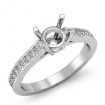 0.25Ct Round Side Diamond Engagement Semi Mount Ring 14k White Gold - javda.com 